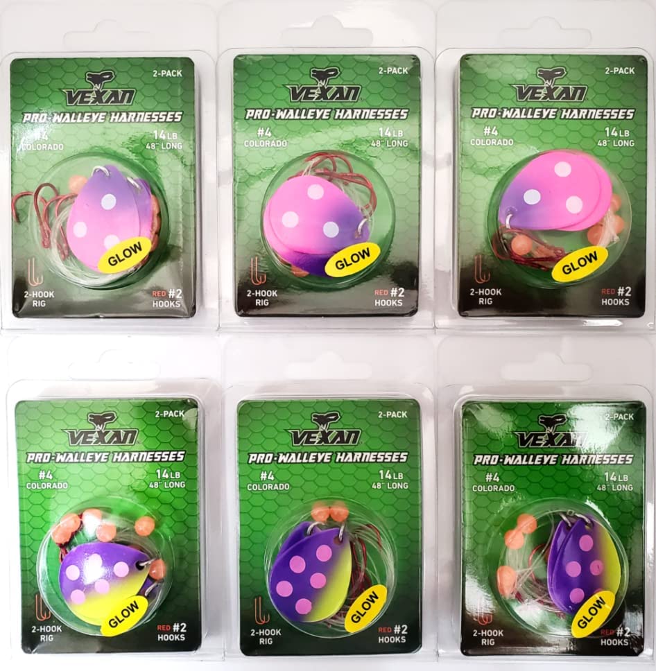 GLOW Walleye Crawler Harnesses Variety Kit - 12 pack