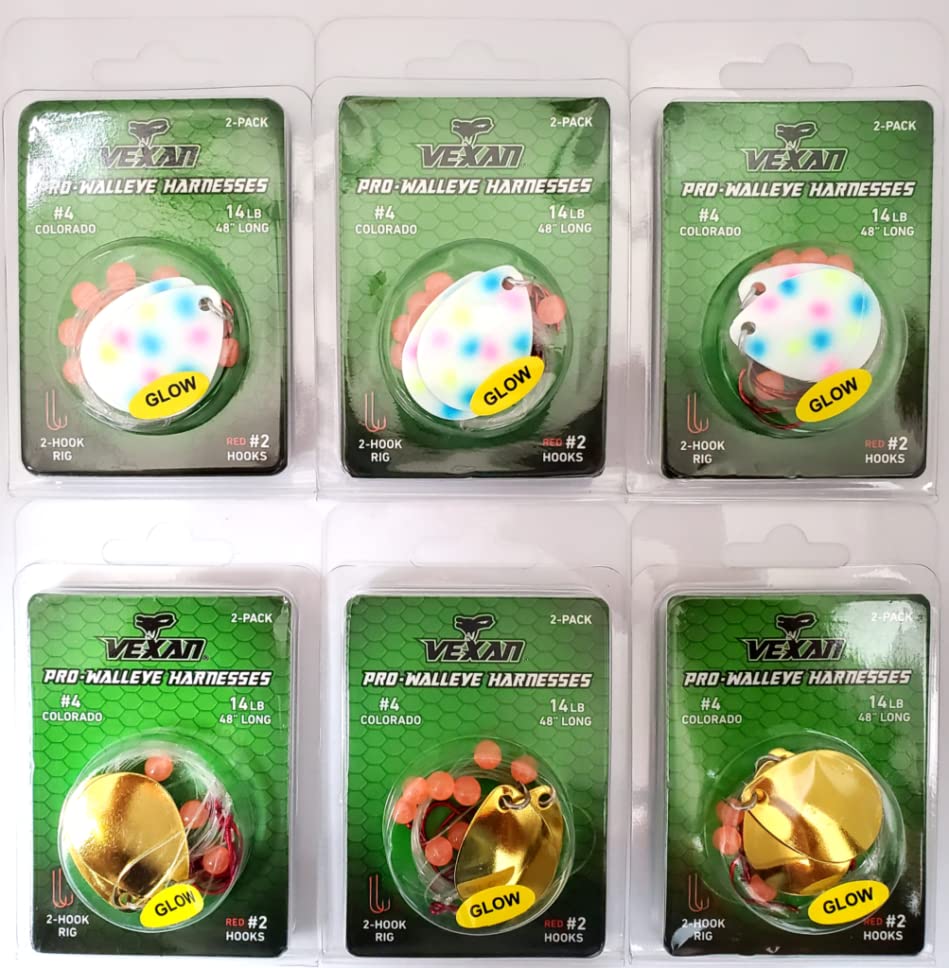 GLOW Walleye Crawler Harnesses Variety Kit - 12 pack