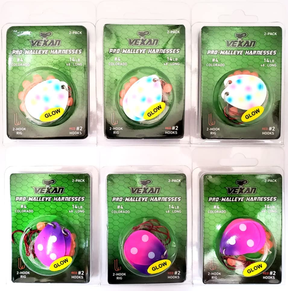 GLOW Walleye Crawler Harnesses Variety Kit - 12 pack