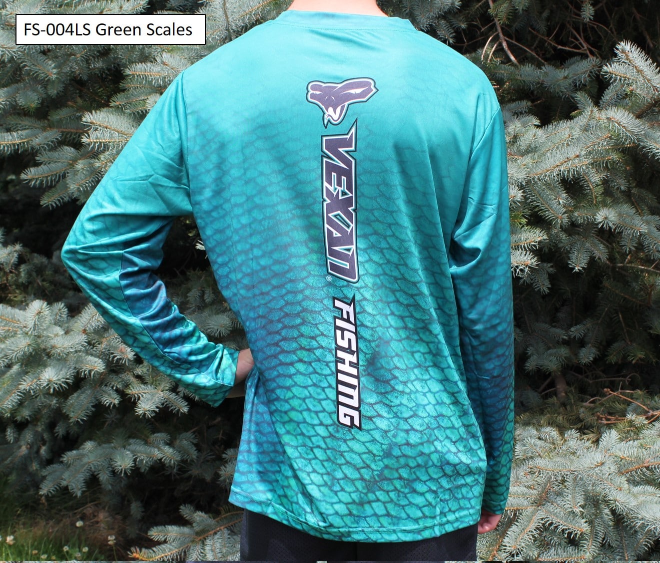 Fishing Scales Green Long-Sleeve T-Shirt - Back
