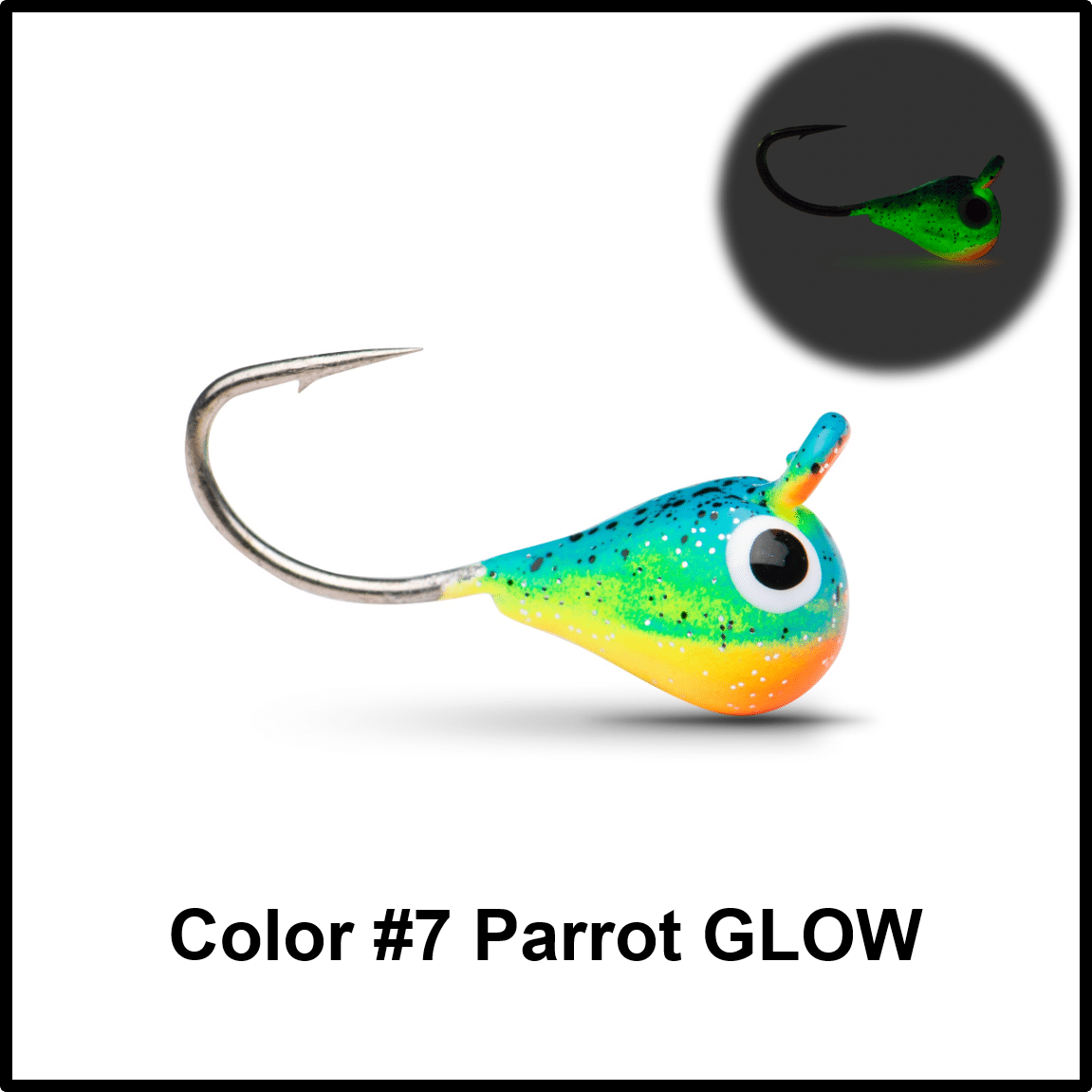 Tungsten Ice Fishing Jig - Parrot Glow