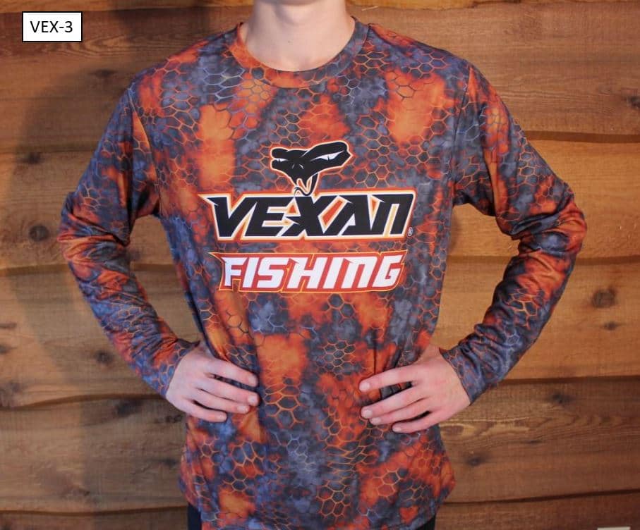 Fishing Scales Camo Orange Dark Gray Long-Sleeve T-Shirt