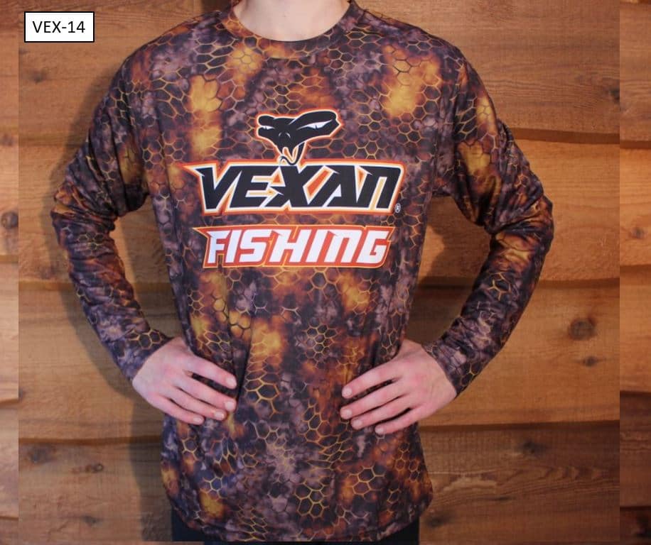 Fishing Scales Camo Dark Brown Orange Long-Sleeve T-Shirt