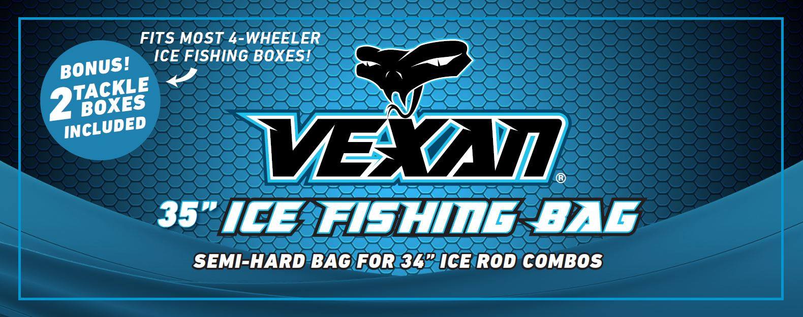 Vexan ICE Combo Fishing Tackle Rod and Reel Bag and Tackle Box