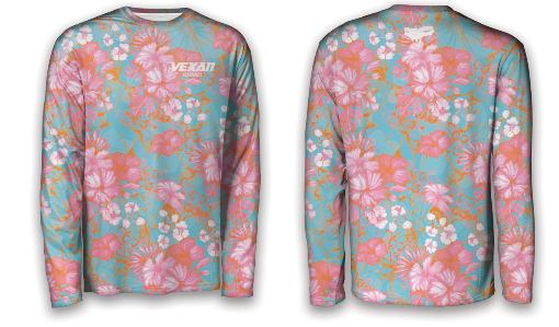 Fishing Pink Flowers Long-Sleeve T-Shirt