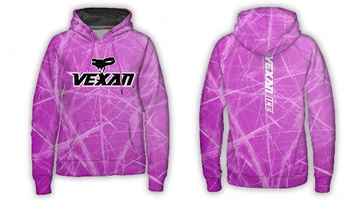 Vexan Ice Fleece Hoodie - Pink Cracked Ice