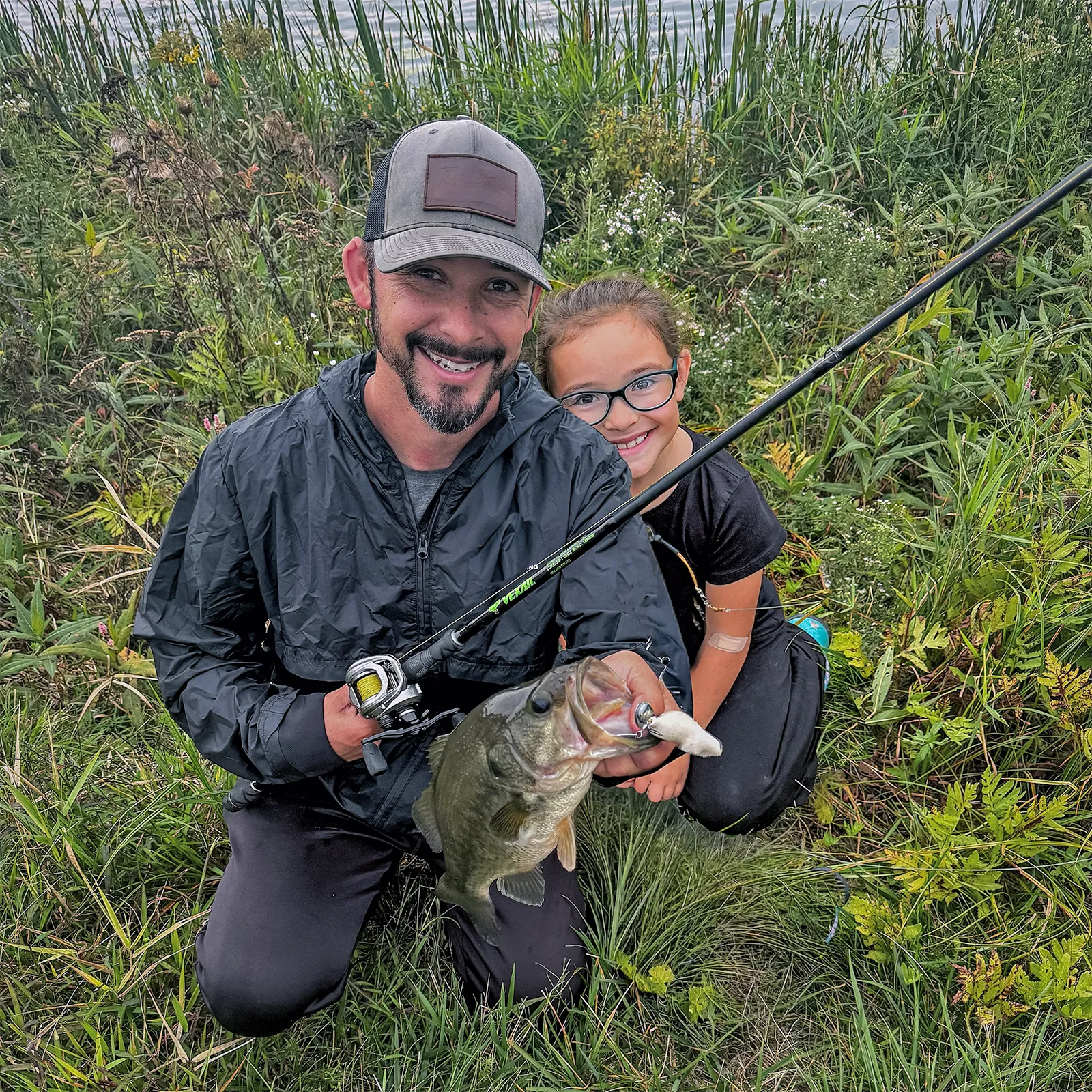 Father and daughter fishing 
