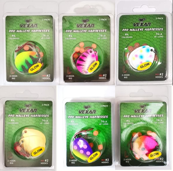 GLOW Walleye Crawler Harnesses Variety Kit - 12 pack