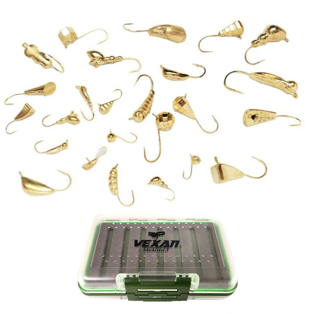 Vexan Tungsten Gold Ice Fishing Jigs Kit