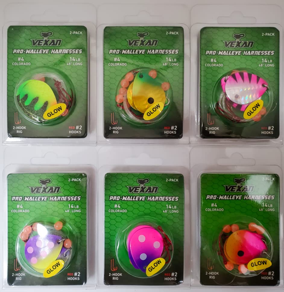 GLOW Walleye Crawler Harnesses Variety Kit - 12 pack
