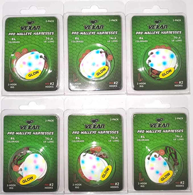 GLOW Walleye Crawler Harnesses Variety Kit - 12 pack