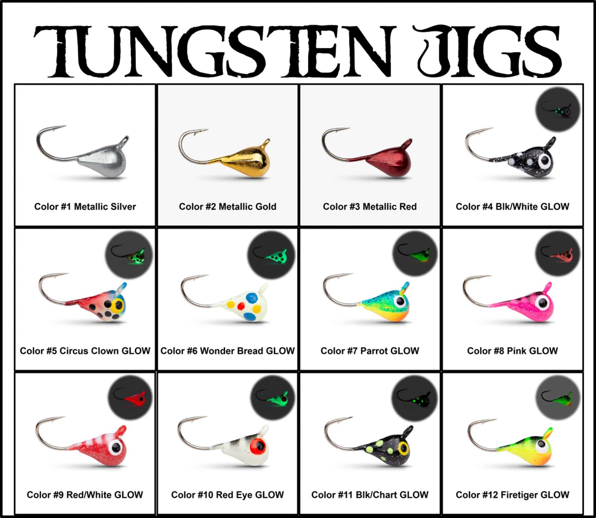 T-VEX Tungsten ICE Fishing Jigs - 2 Pack