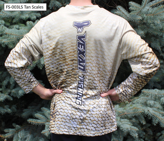 Fishing Scales Tan Long-Sleeve T-Shirt - back