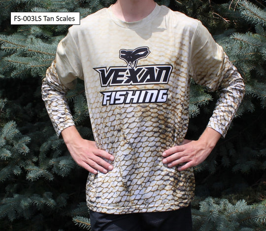 Fishing Scales Tan Long-Sleeve T-Shirt
