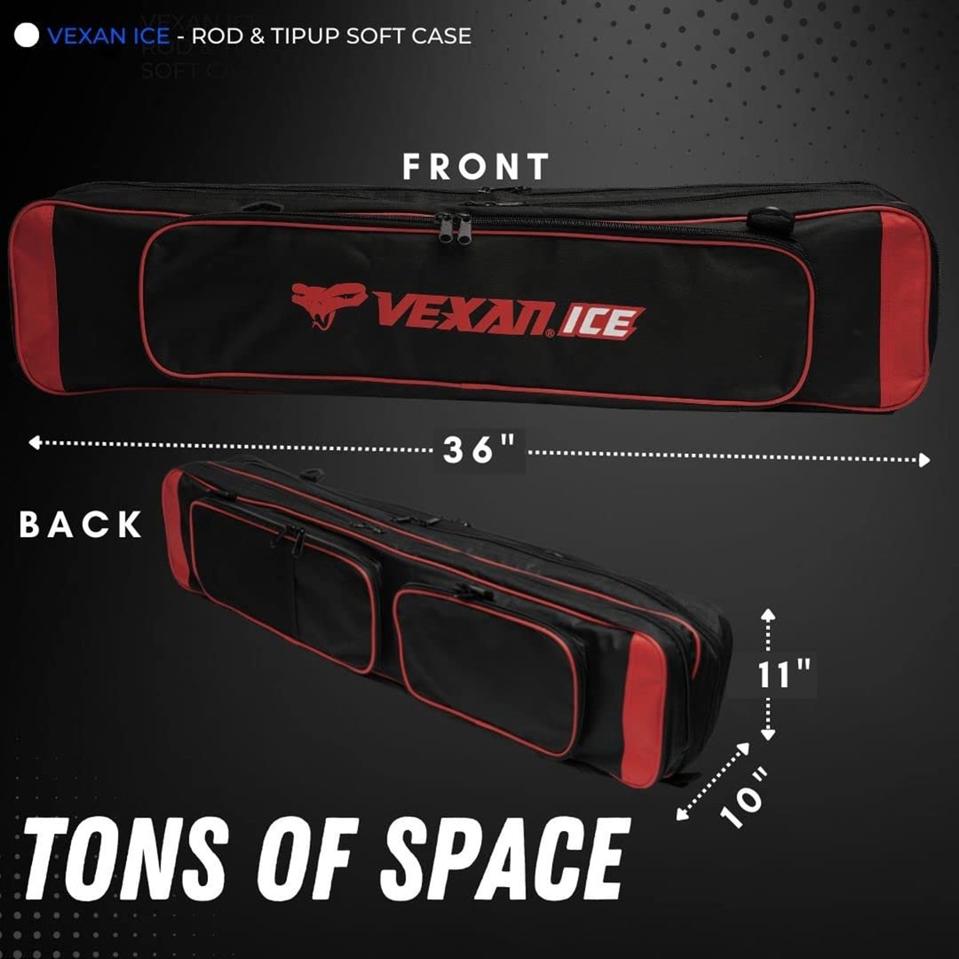 36 inch fishing pole bag Vexan 36.5" Ice Fishing Combo Rod Tackle Bag
