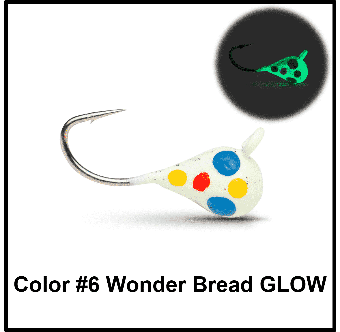Tungsten Ice Fishing Jig - Wonder Bread Glow