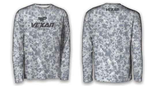 Vexan Fishing Performance Long Sleeve T-Shirt Gray Camo - Extra Light