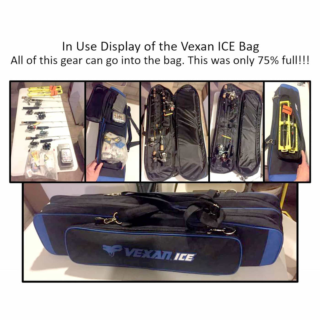 36 inch fishing pole bag Vexan 36.5" Ice Fishing Combo Rod Tackle Bag